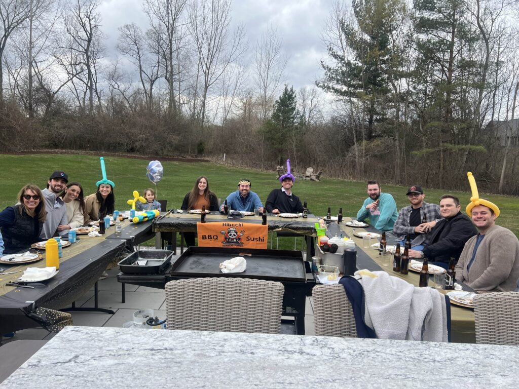 hibachi grill setup at home Atlanta outdoor cooking