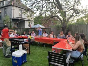 Hibachi at home Schaumburg IL backyard event by Chicago hibachi chefs
