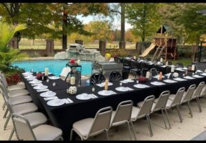 At home hibachi catering service for Schaumburg family party