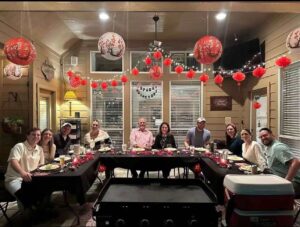 Live hibachi cooking and entertainment at Schaumburg home party