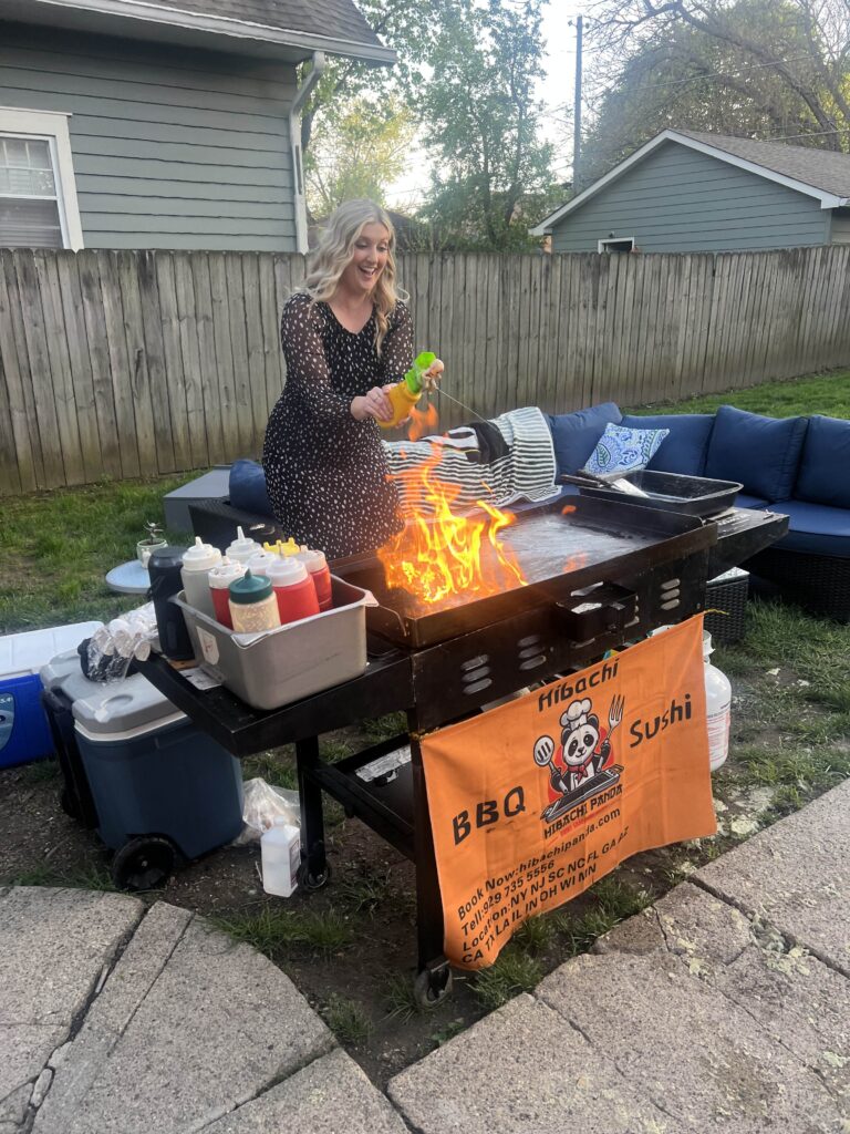 Backyard hibachi party in Phoenix with a private hibachi chef and full mobile grill